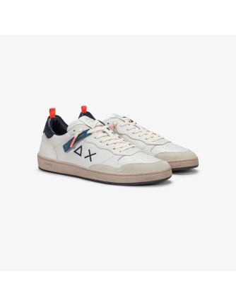 Sneakers Sun 68 Urban Basket blancas con detalles azul marino, vista lateral 2