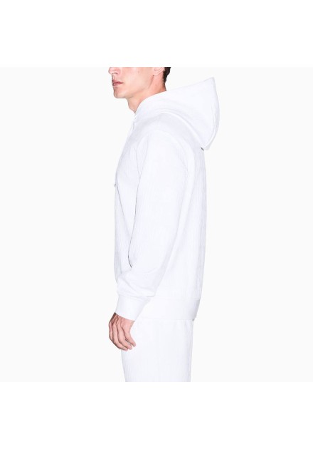 Sudadera Armani Exchange blanca - lateral en modelo