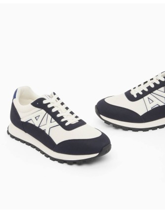 Sneakers Armani Exchange blanco y marino - vista frontal del par 2