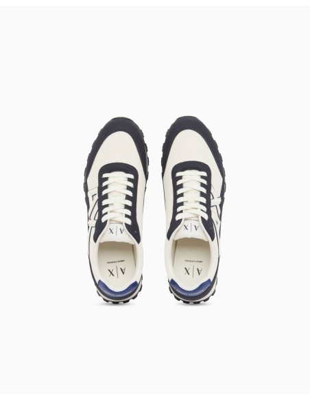 Sneakers Armani Exchange blanco y marino - vista superior