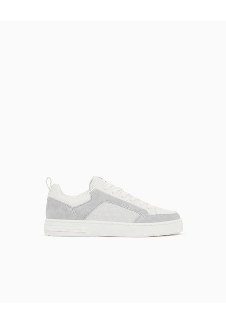 Sneakers Armani Exchange blancas y grises - vista lateral Sneakers Armani Exchange blancas y grises - vista lateral