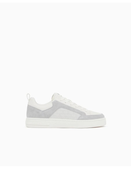 Sneakers Armani Exchange blancas y grises - vista lateral