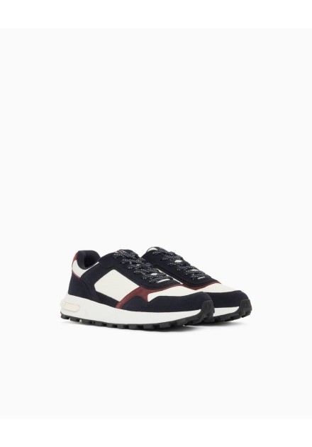 Sneakers Armani Exchange marino y blanco - vista frontal del par