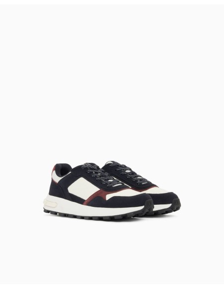 Sneakers Armani Exchange marino y blanco - vista frontal del par