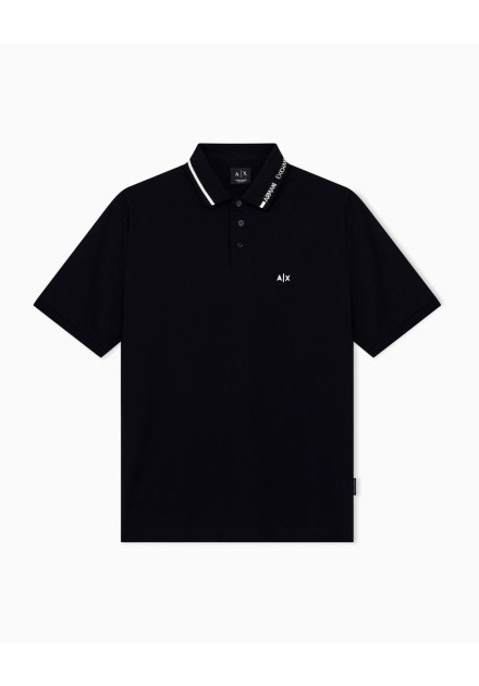 Polo Armani Exchange negro - frontal en plano Polo Armani Exchange negro - frontal en plano