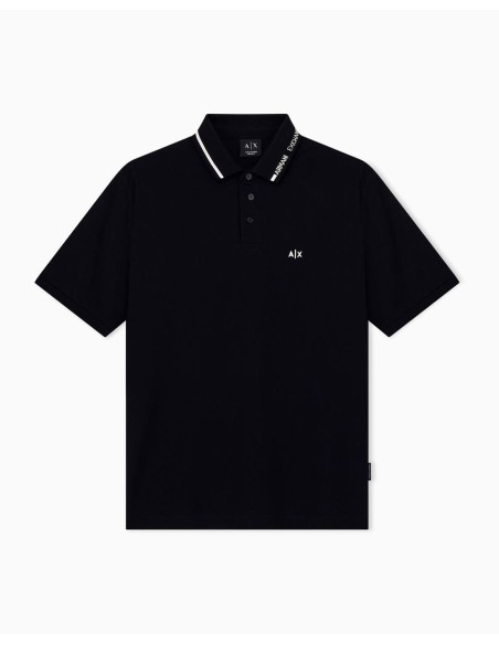 Polo Armani Exchange negro - frontal en plano
