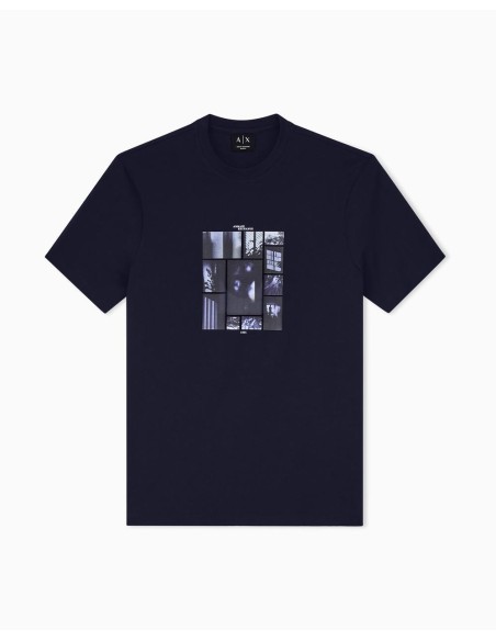 Camiseta Armani Exchange azul marino - frontal en plano