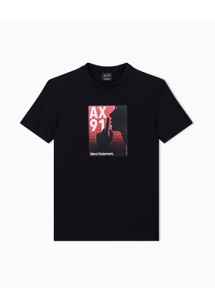 Camiseta Armani Exchange negra - frontal en plano Camiseta Armani Exchange negra - frontal en plano