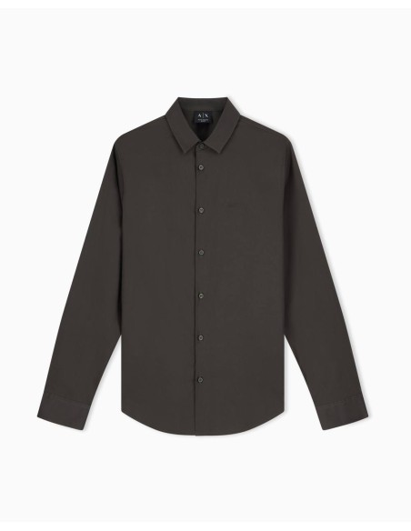 Camisa Armani Exchange verde oscuro - frontal en plano