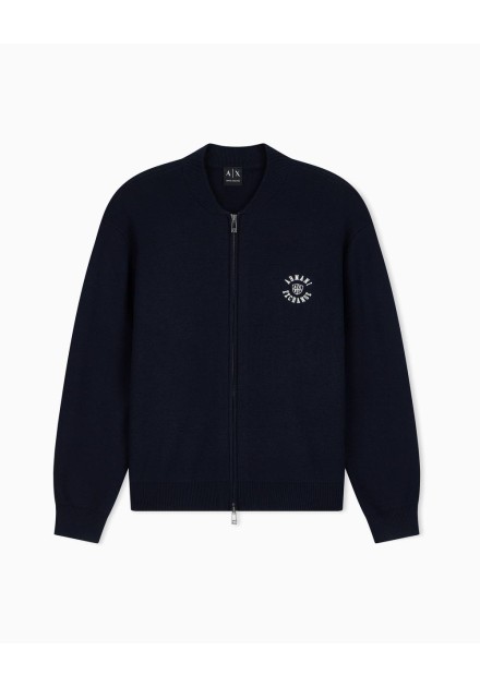 Chaqueta Armani Exchange bomber azul marino - frontal en plano Chaqueta Armani Exchange bomber azul marino - frontal en plano