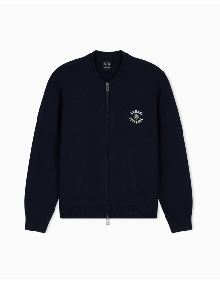 Chaqueta Armani Exchange bomber azul marino - frontal en plano