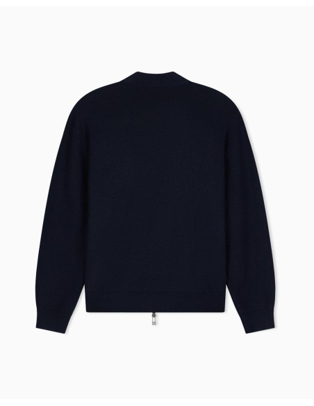 Chaqueta Armani Exchange bomber azul marino - trasera en plano