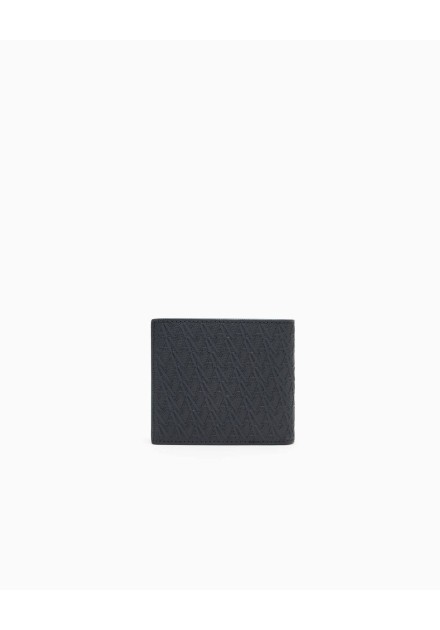 Billetero Armani Exchange negro y gris - vista cerrado Billetero Armani Exchange negro y gris - vista cerrado