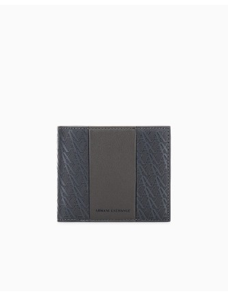 Billetero Armani Exchange negro y marrón - frontal en plano