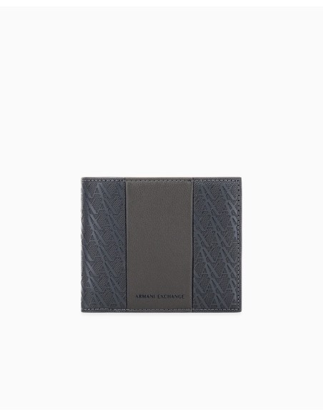 Billetero Armani Exchange negro y marrón - frontal en plano