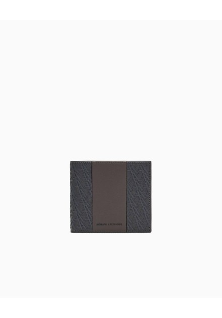 Billetero Armani Exchange negro y marrón - detalle de la banda central