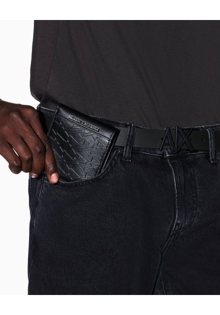 Billetero Armani Exchange negro - en modelo Billetero Armani Exchange negro - en modelo