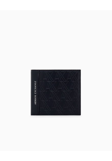 Billetero Armani Exchange negro - frontal en plano Billetero Armani Exchange negro - frontal en plano