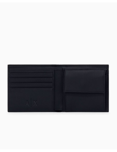 Billetero Armani Exchange negro - interior con compartimentos