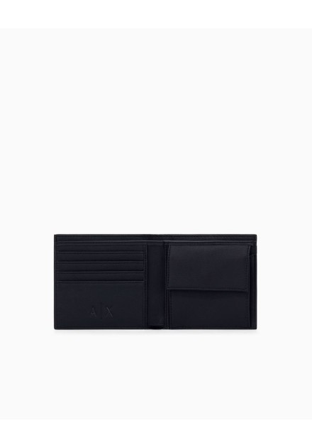 Billetero Armani Exchange negro - interior abierto Billetero Armani Exchange negro - interior abierto