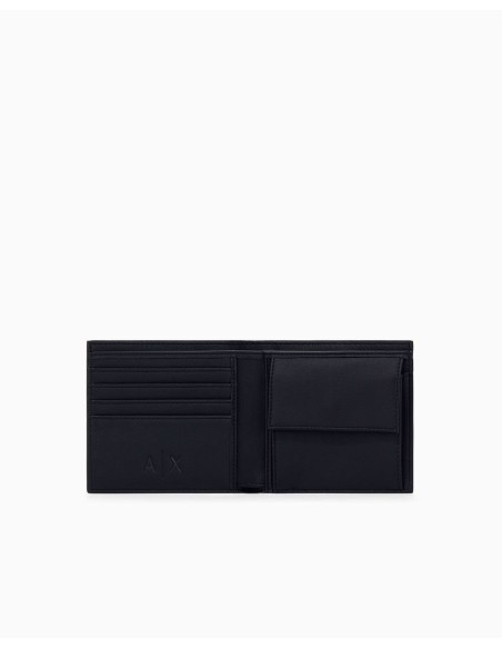 Billetero Armani Exchange negro - interior abierto
