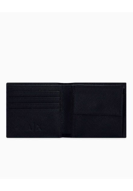 Billetero Armani Exchange negro - interior con compartimentos