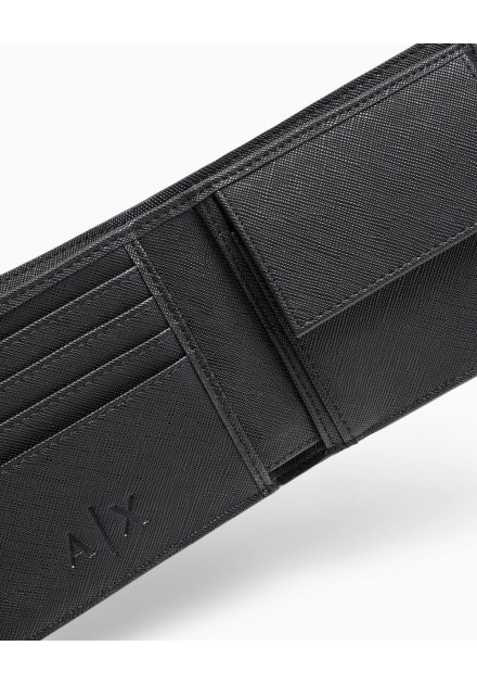 Billetero Armani Exchange negro - interior abierto