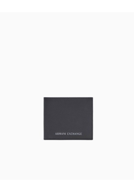 Billetero Armani Exchange negro - detalle del logo