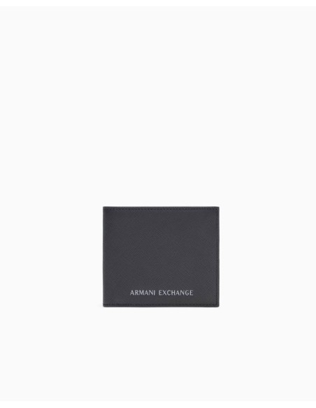 Billetero Armani Exchange negro - detalle del logo