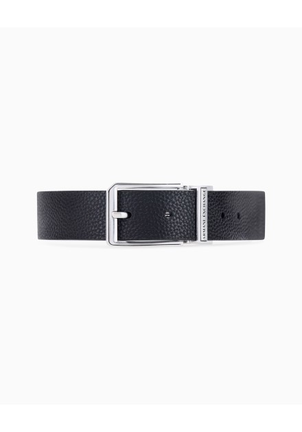 Cinturón Armani Exchange reversible negro - frontal con hebilla