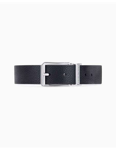 Cinturón Armani Exchange reversible negro - frontal con hebilla