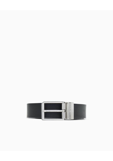 Cinturón Armani Exchange reversible negro - detalle de la hebilla