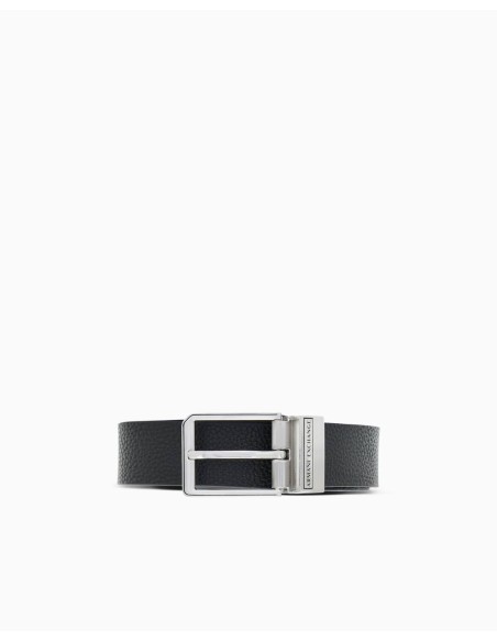 Cinturón Armani Exchange reversible negro - detalle de la hebilla