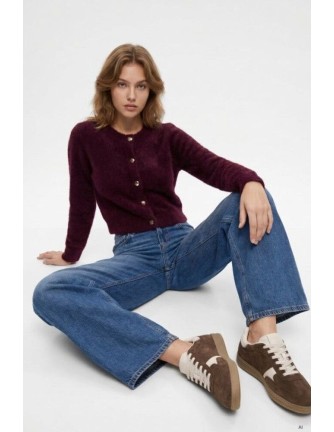 Cardigan Tiffosi Nodos morado de pelo