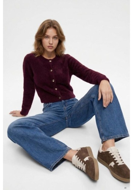 Cardigan Tiffosi Nodos morado de pelo Cardigan Tiffosi Nodos morado de pelo