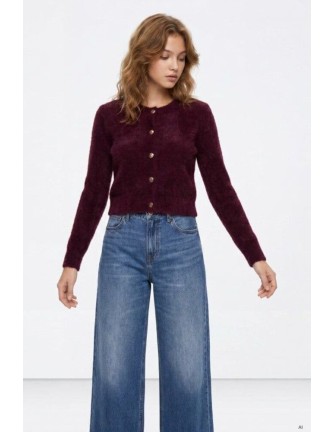 Cardigan Tiffosi Nodos morado de pelo 2