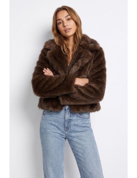 Chaqueta Tiffosi Irina de pelo marron