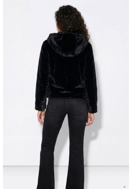 Chaqueta Tiffosi Classic negra de pelo con capucha