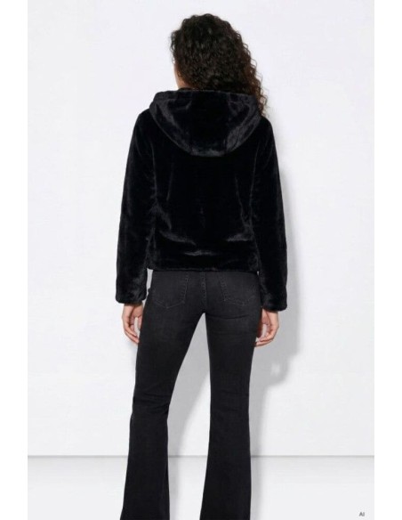 Chaqueta Tiffosi Classic negra de pelo con capucha