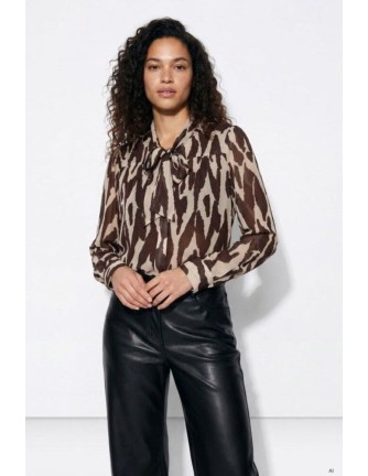 Camisa Tiffosi Jordania marron lazo cuello