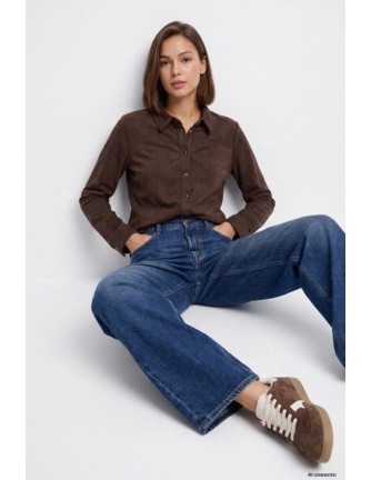 Camisa Tiffosi Berta marron antelina