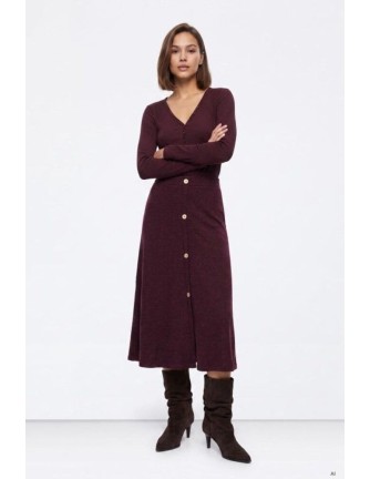 Falda Tiffosi Lucia granate midi