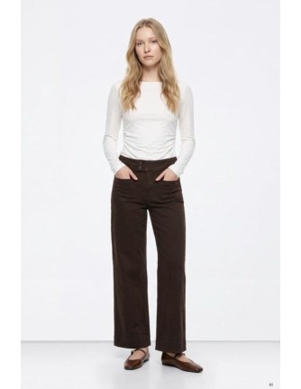 Vaqueros Tiffosi Olivia marron high waist