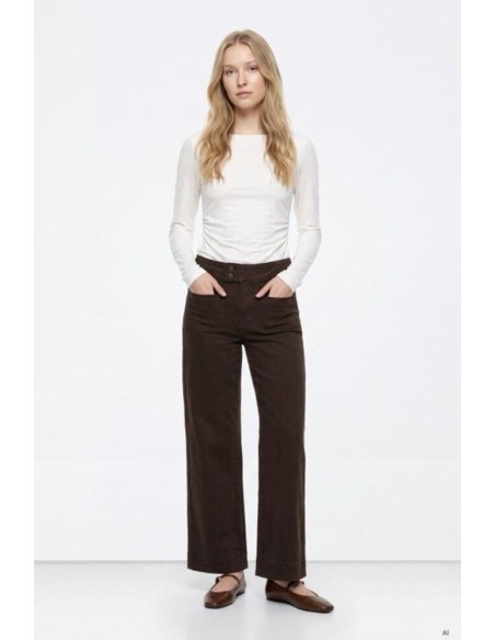 Vaqueros Tiffosi Olivia marron high waist