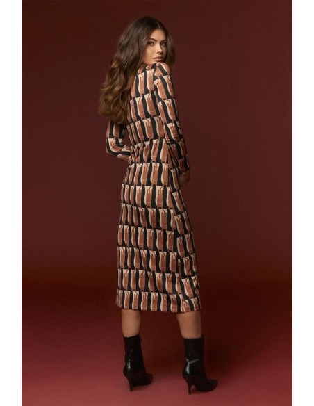 Vestido Minueto Larry midi estampado, vista trasera