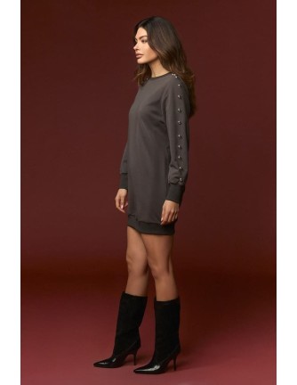 Vestido Minueto Camilla sudadera gris, vista frontal 2