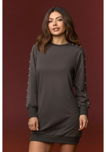 Vestido Minueto Camilla sudadera gris, vista frontal Vestido Minueto Camilla sudadera gris, vista frontal