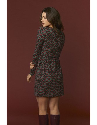 Vestido Minueto Pearcy estampado de corazones, vista frontal 2