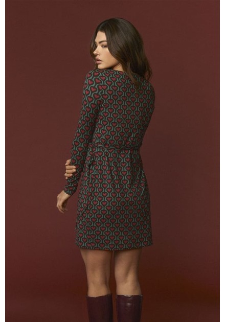 Vestido Minueto Pearcy con cinturón, vista trasera Vestido Minueto Pearcy con cinturón, vista trasera