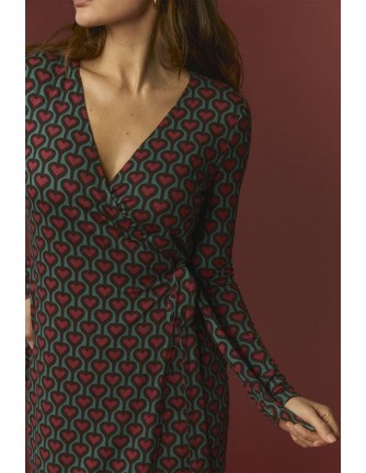 Vestido Minueto Pearcy estampado de corazones, vista frontal